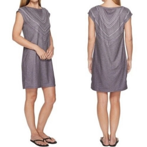 prAna Sanna Shift Jersey Dress Grey Mini - Size Small - Picture 2 of 11